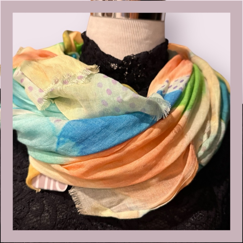 Tilo Abstract Multi-Colored Dot Scarf - Picture 2 of 5